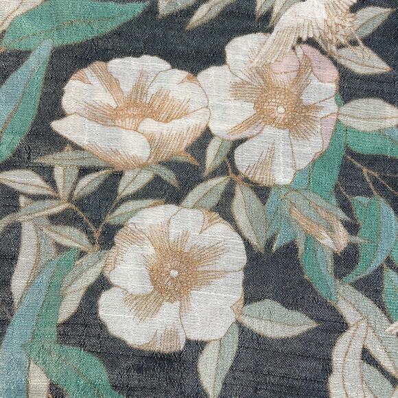 Lauren Conrad Womens sz XL Top Gray Floral Flared Sleeve Button Open Back Blouse - Picture 9 of 13